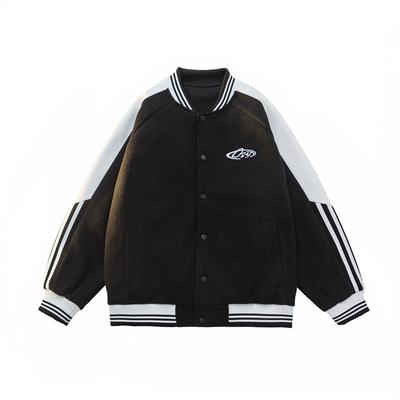 Dopamine Baseball Collar Jacket Men's and Women's Season New Trendy Brand Striped Couple's Coat