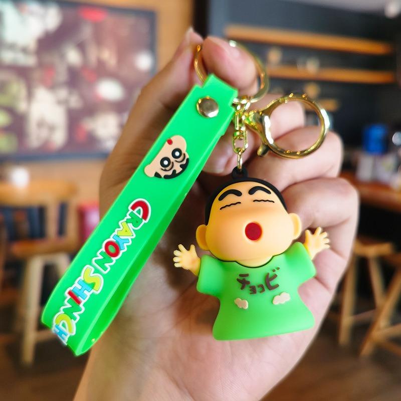 Cute cartoon Crayon Shin-chan PVC doll keychain Epoxy car bag key ring pendant couple key chain pendant small gift