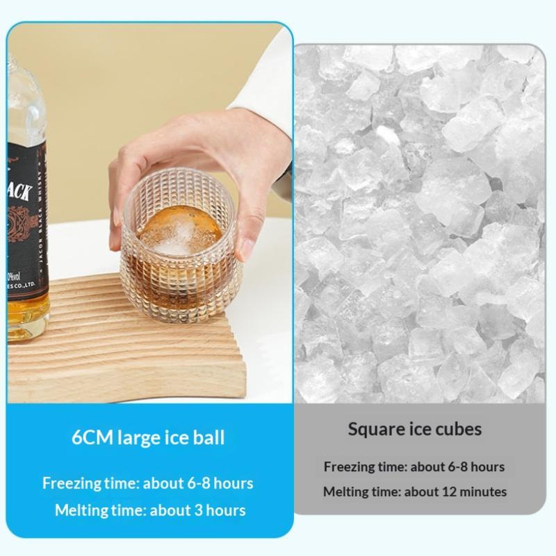 1/3Pcs Large 6Cm Ice Ball Mold Easy Demold Heat Cold Resistant Stackable For  Cocktails Home Parties