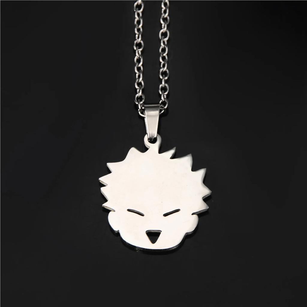 Anime Jujutsu Kaisen Necklace Gojo Satoru Cute Cat High School Emblem Pendant Necklaces for Women Men Jewelry Accessories