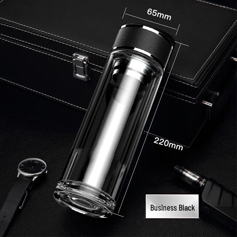 ZISIZ Double-Walled Tea Infuser Glass Mug