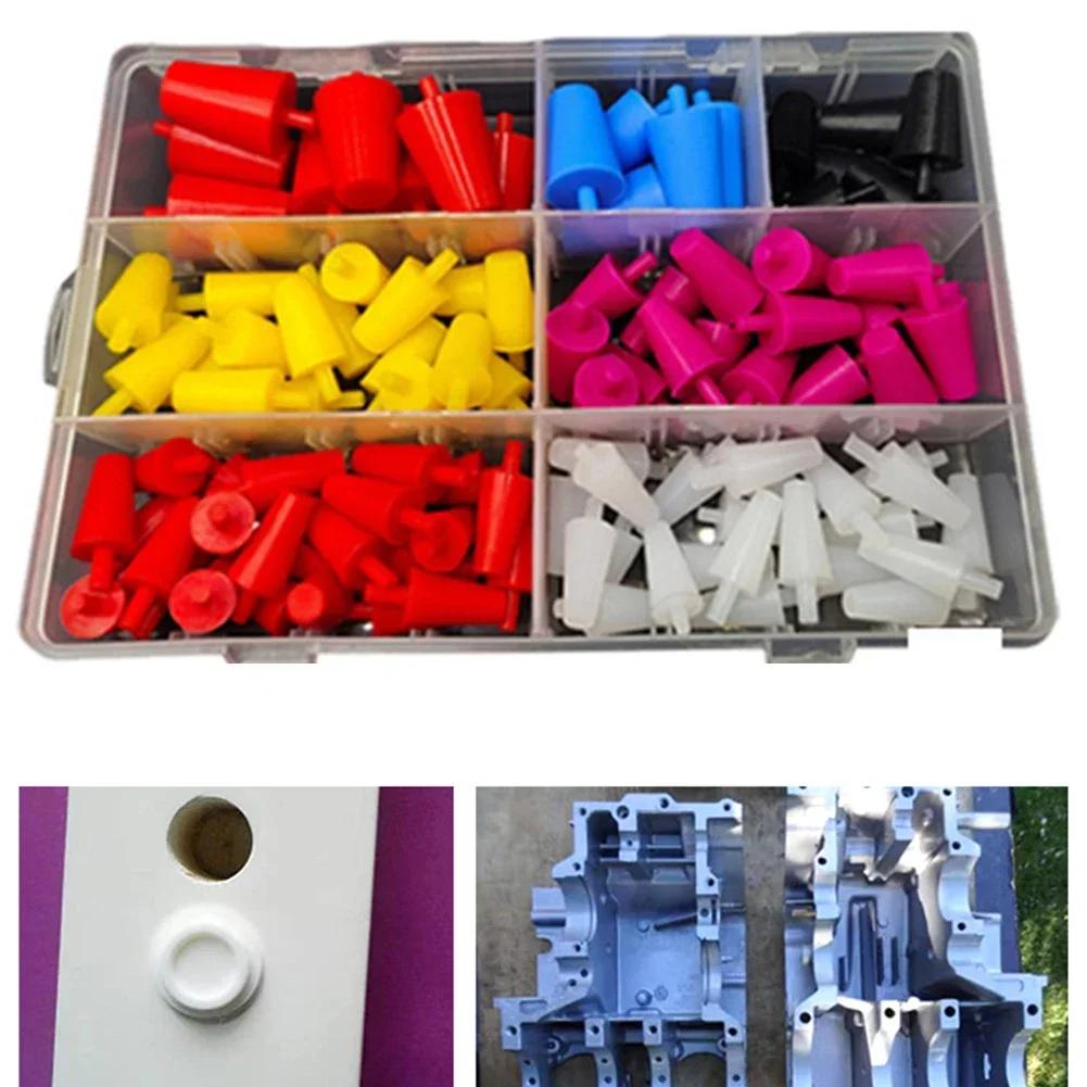60Pcs Random Color High Temp Masking Powder Coating Silicone Cone Assortment Kit 7 Different Sizes Car Accessories Interiors