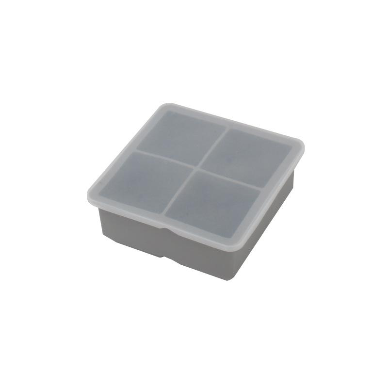 Ice cube mold square with lid small ice tray kitchen household ice box food grade silicone ice tray