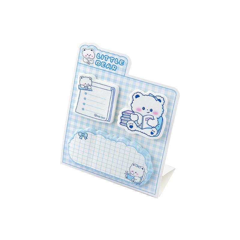 60 Sheets Bear Treasure Post Note Become Sweet Soft Cute Bear Face Super Healing Notes Marking Learning Gift Sticky Note Pad