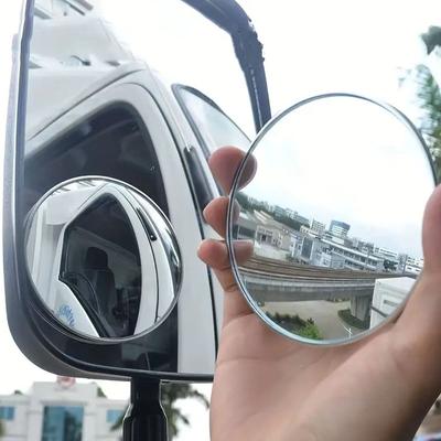 Rétroviseur d'angle mort de voiture grand angle réglable à 360 degrés petit rétroviseur rond rétroviseur auxiliaire de recul de voiture rétroviseur convexe