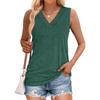 Women's V Neck Sleeveless Loose Fit Casual Solid Color Tank Top For Summer Daily Wear