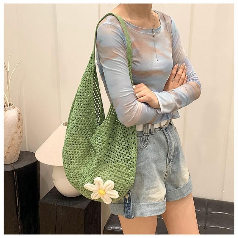 2026 New Hand-Woven Bag for Women Large Capacity Single Shoulder Tote Straw Beach Bag for Vacation