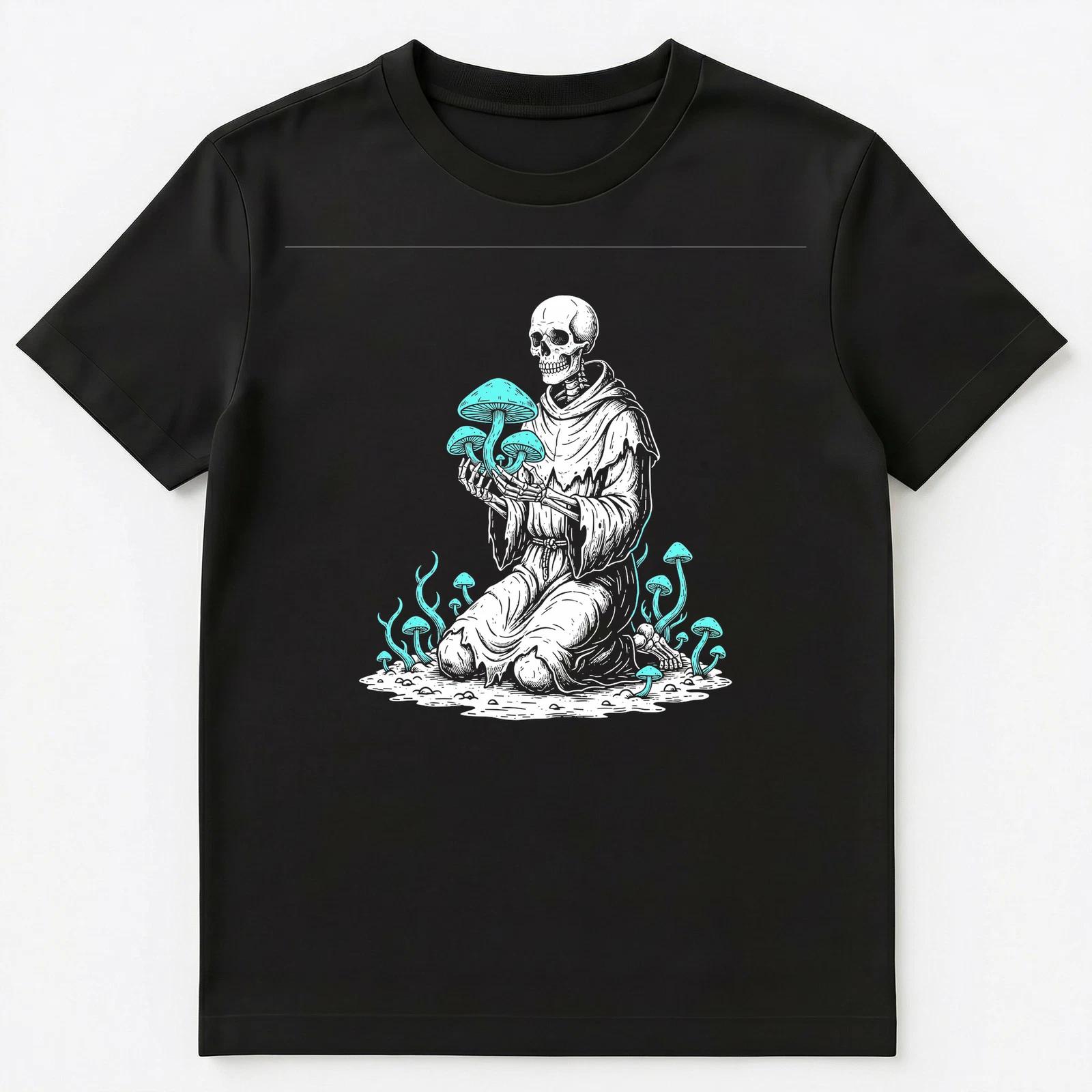 Gothic Art Lover Skeleton Mushroom Fantasy Unisex T-Shirt XL