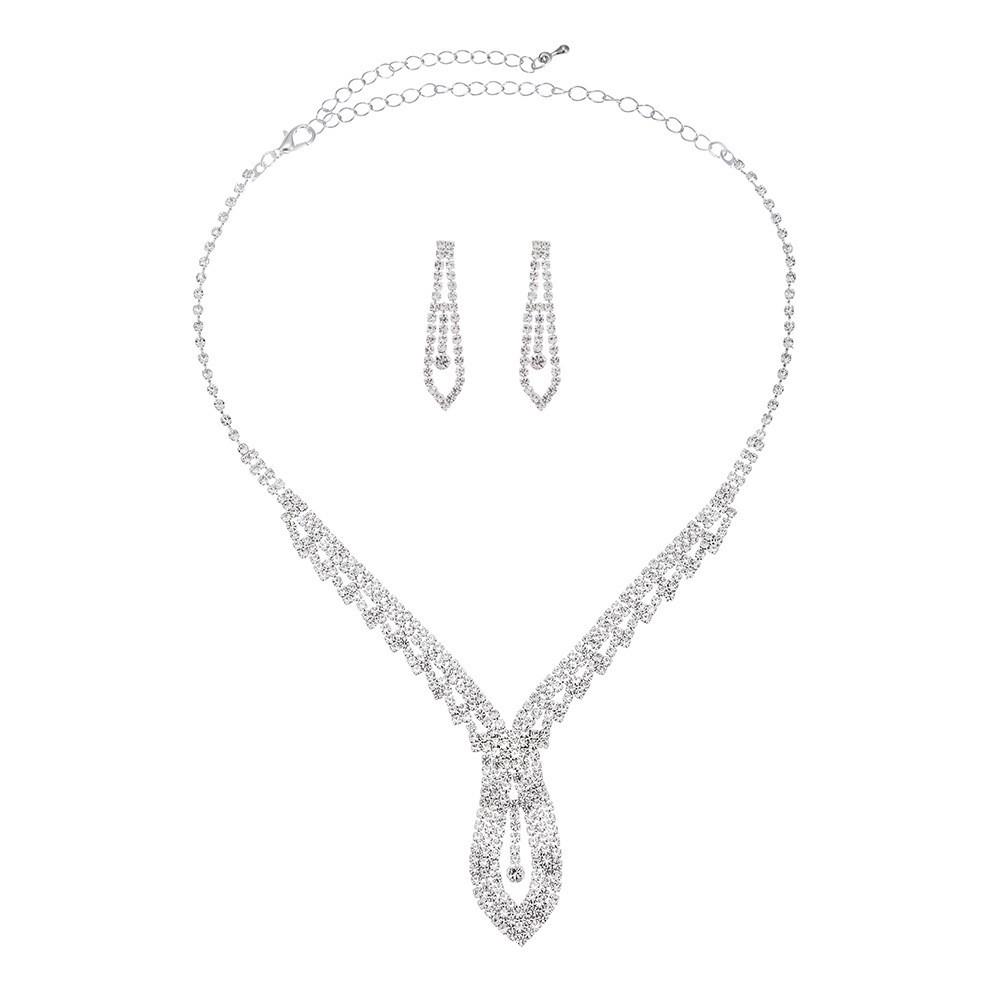Accessories, Jewelry Wedding Dress Women'S Accessories Sparkling Rhinestone Necklace Earring Cover