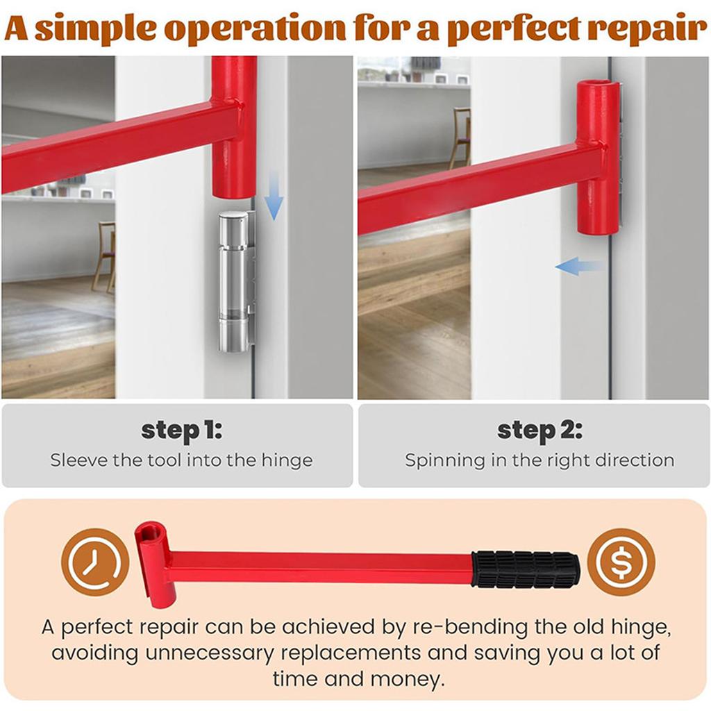 Hinge Adjustment Tool Heavy Duty Steel Hinge Bender Wrench with AntiSlip Grip for .180 Gauge