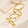 Stainless Steel Geometric Design Women'S Bracelet, Fashionable Ol Light Luxury Style Versatile Simple Zircon Bracelet B-767