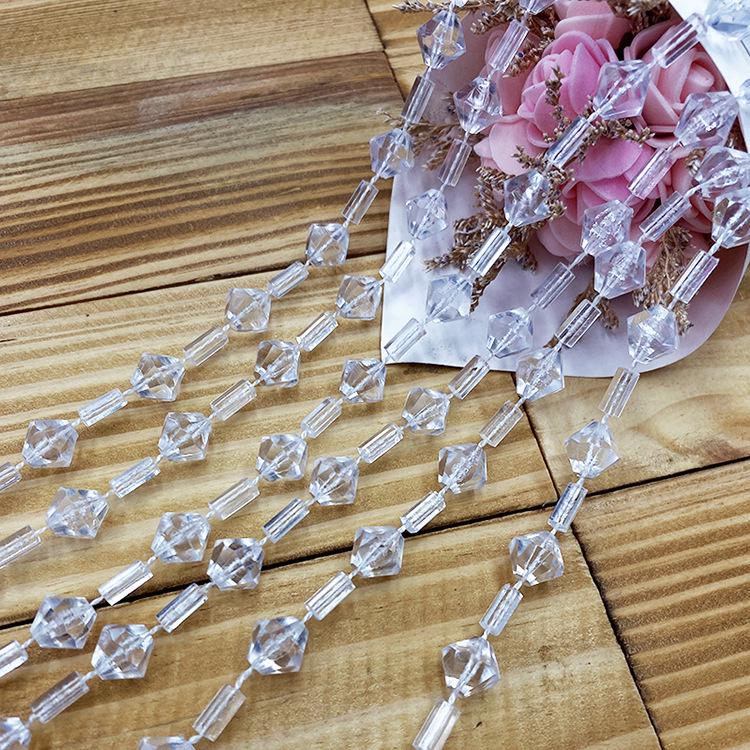 Seven-Color Transparent Crystal Bead Curtain for Wedding and Christmas Tree Decoration