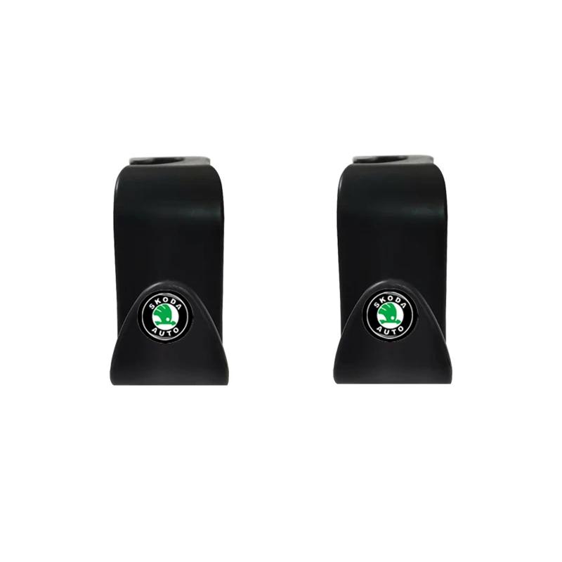 2/4Pcs Car Seat Back Hooks Portable Hanging Bag Rack Accessories for Skoda Fabia Octavia Rapid Kodiaq Superb 2 3 A5 A7 Mk3 Karoq