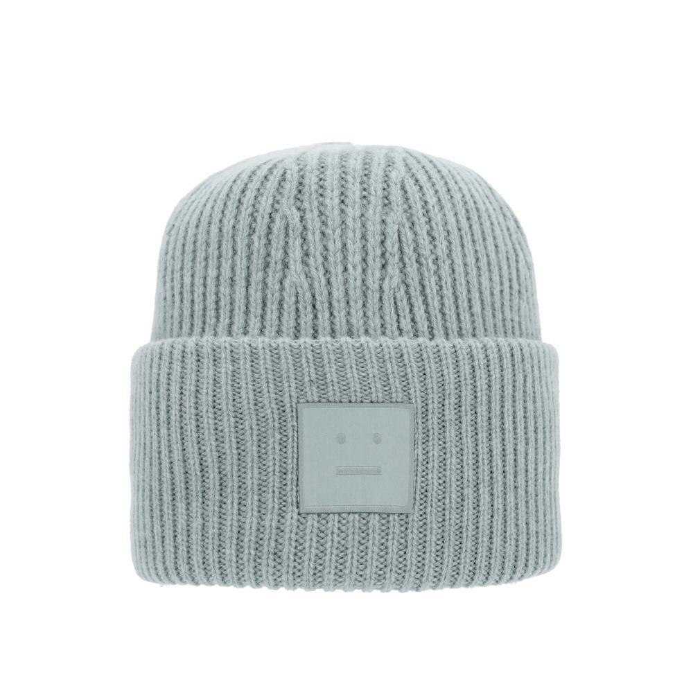 

Шапка бини Acne Studios пыльно-голубого цвета с нашивкой с логотипом в виде лица C40425 C40425 DUSTY BLUE