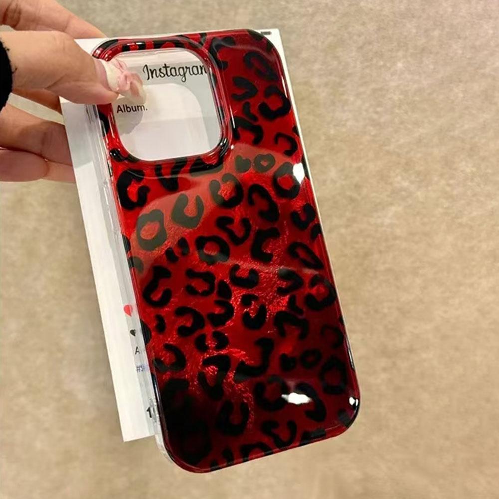 Retro Red Leopard Vortex Texture Women Phone Case for iphone 16 15 14 7 8 Plus 13 11 12 Pro Max X XS XR SE 2022 2020 16e Cover