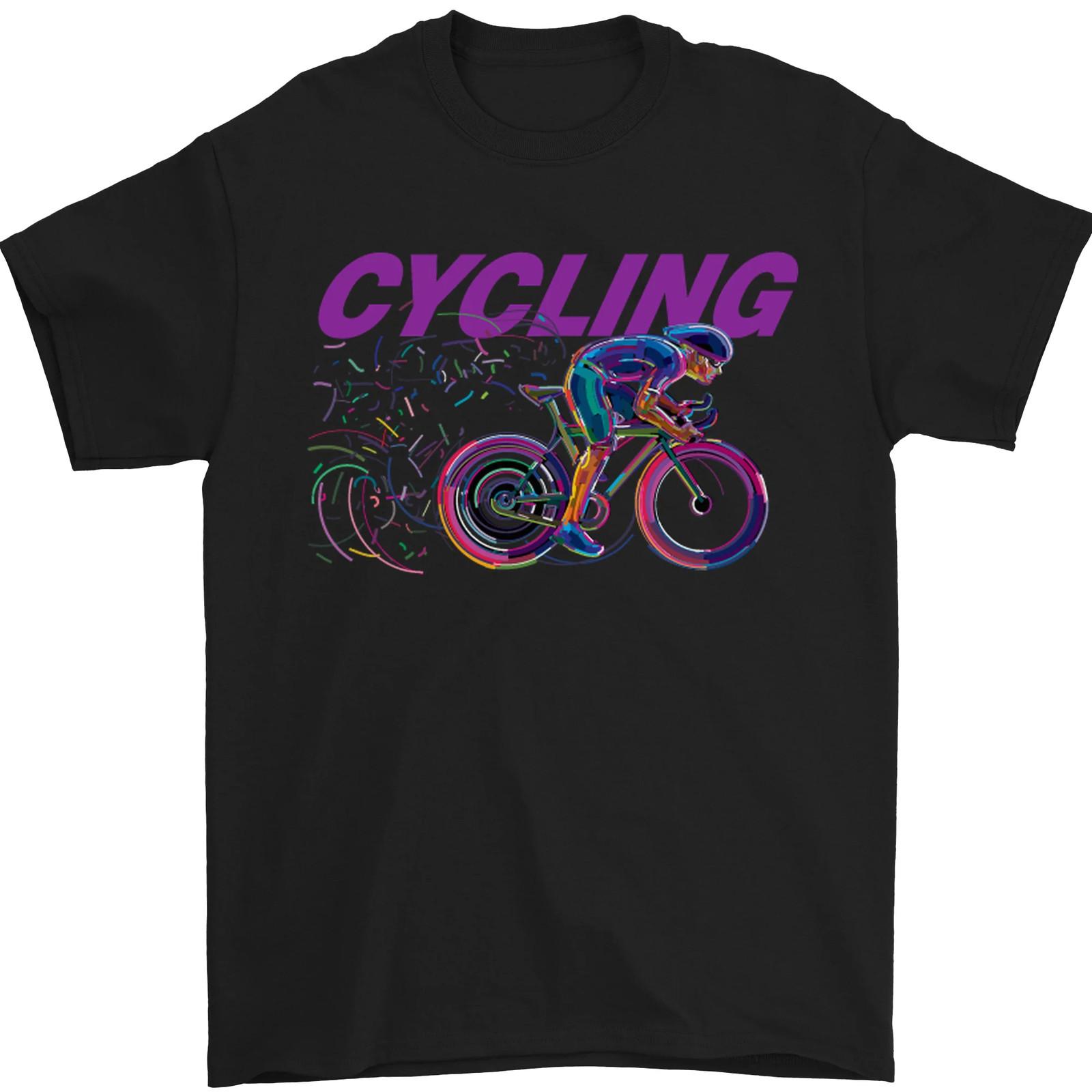 Funky Cycling Cyclist Bicycle Bike Cycle Mens T-Shirt 100% Cotton S разноцветный