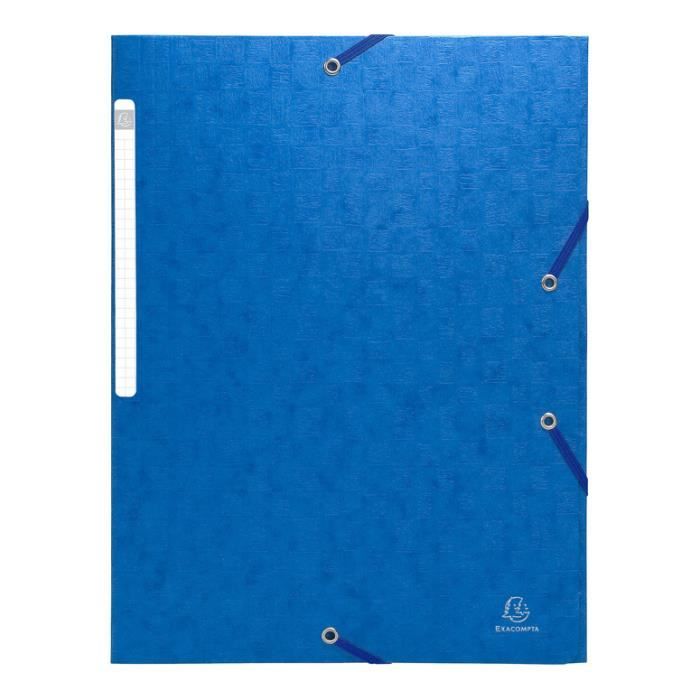 Lot de 10 chemises à élastique scotten, carton, a4, bleu