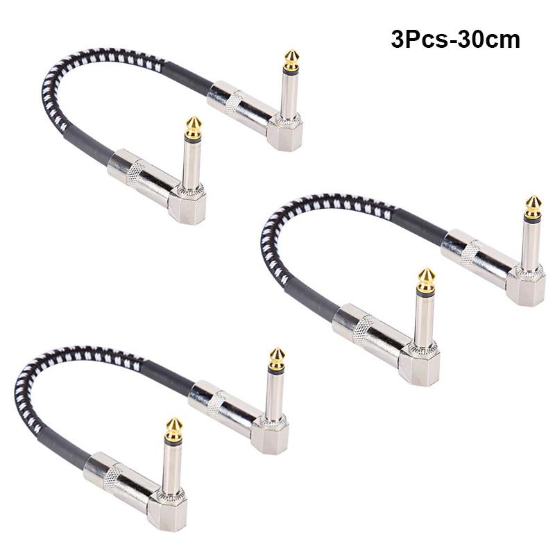 1/3Pcs Guitar Effect Pedal Patch Cable 6.35Mm Cord Low Noise Shielded Audio Cable Electric Guitar Color Braided Cable 15/30Cm