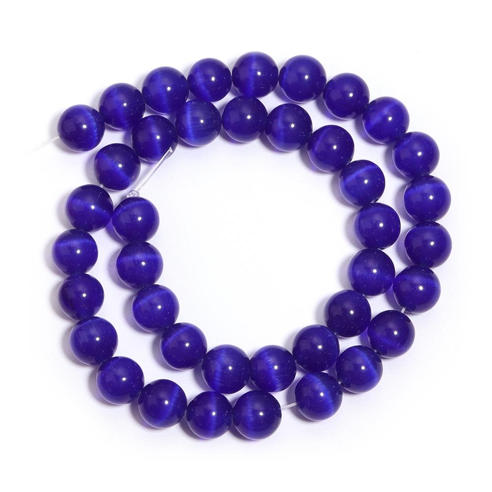 1 Strand 4/6/8/10/12mm Dark Blue Cat Eye Stone Beads Natural Round Loose Beads For Jewelry Making DIY Bracelet Necklace Supplies