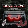 2Pcs Car LED Decorative Light Devil's Eye Strobe USB Red Plug-in Devil Eye Atmosphere Lamp Rear Warning Lamp for Car Windshield