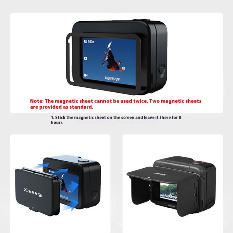 1 Set Camera Parts Magnetic Screen Hood For Insta360 Ace Pro/Ace Pro 2 Protective Anti-Glare Sun Shade Waist-Level Viewfinder