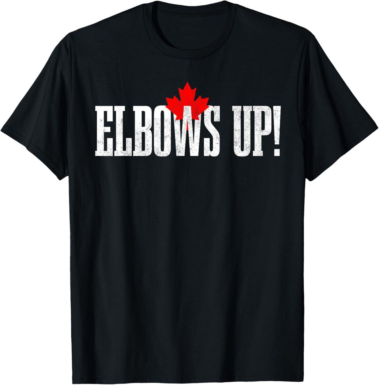 Elbows Up Canada Canadian Flag T-Shirt XXXL
