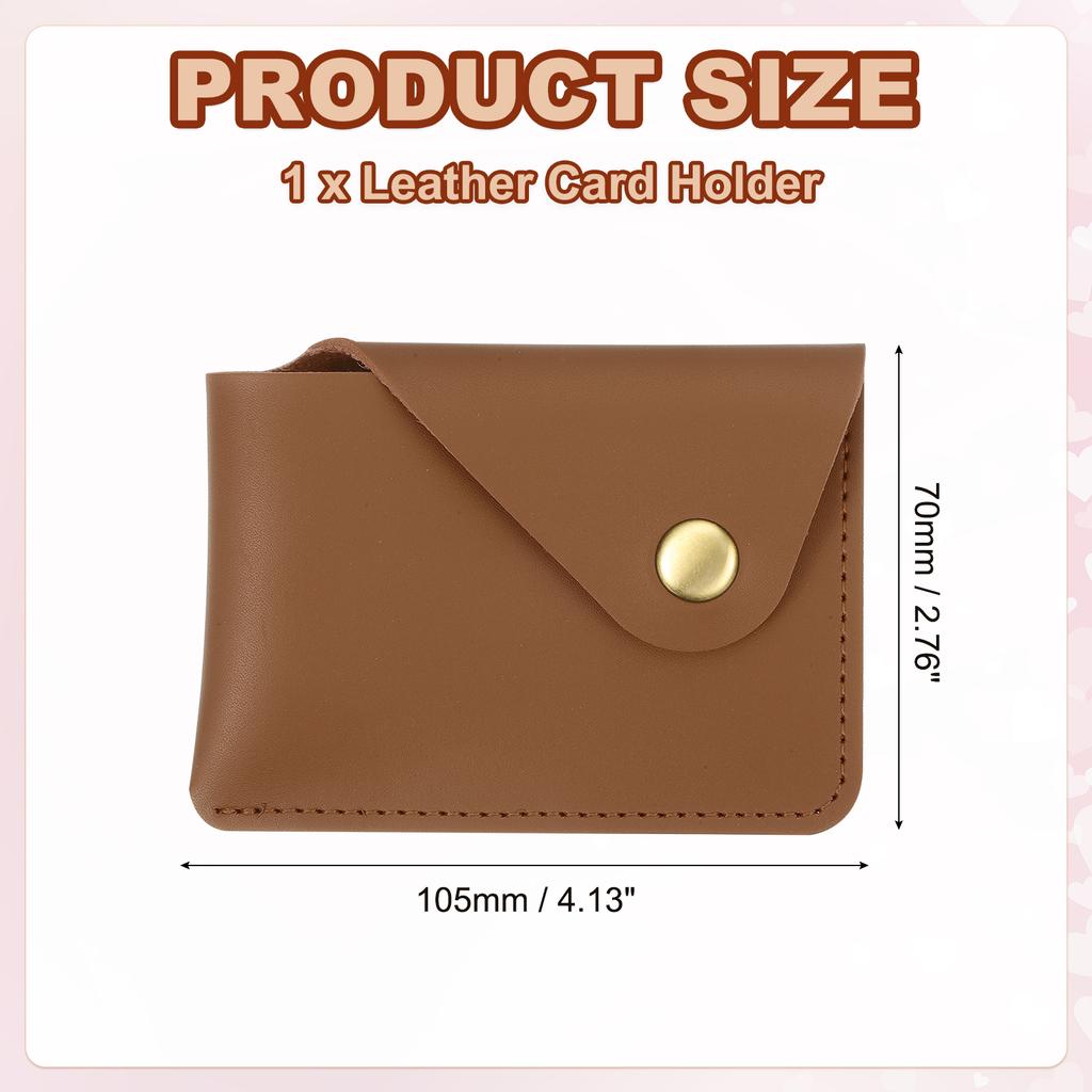 1/2Pcs Slim Leather Card Holder with Snap Closure Leather Front Pocket Wallet Card Case Holder for Men and Women Business Office