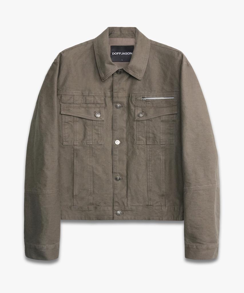 DOFFJASON Utility Cotton Trucker Jacket Sand