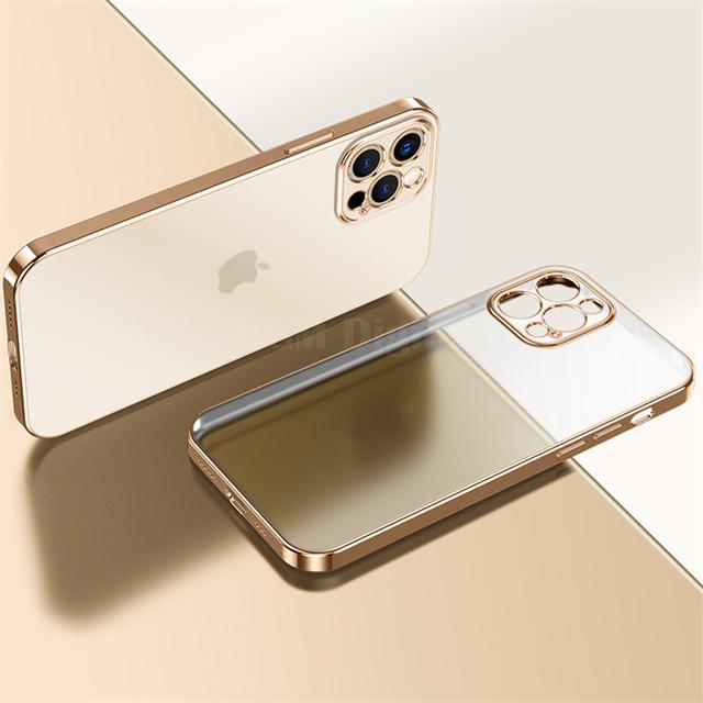 

Роскошный матовый прозрачный силиконовый чехол с квадратной рамкой для Iphone 11 12 13 Pro Max Mini Xr X Xs 7 8 Plus Se 2020, мягкий тонкий чехол For iPhone 13 Pro