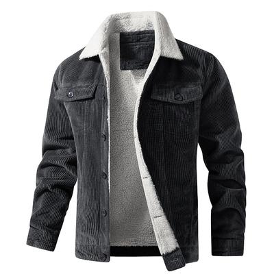 Young Men's Multi-bag Winter Loose Retro Pure Cotton Velvet Corduroy Jacket Warm Cotton-padded Jacket