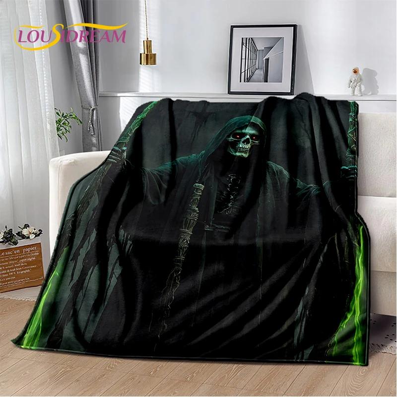 Stil Gothic Horror Charakter Totenkopf Geist Geist Weiche Decke für Zuhause Schlafzimmer Bett Sofa Picknick Reisen Perfektes Geschenk