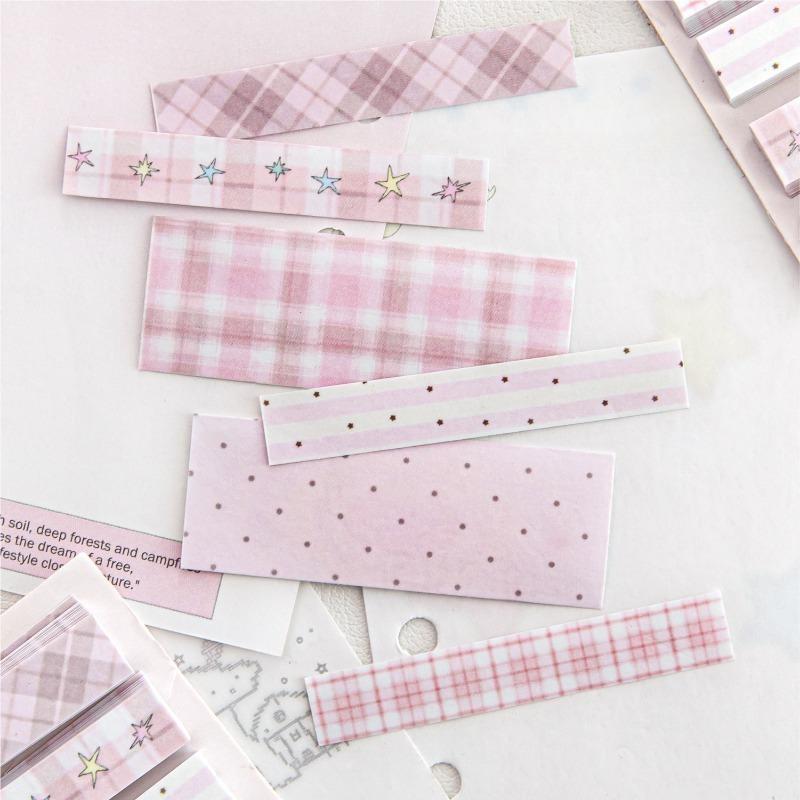 INS Korean Cute Index Tabs Star Polk Dor Basic Journaling Office School Study Memo Sticky Notes Cute Self-Adhesive Page Markers