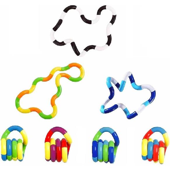 7PCS Quiet Twisty Fidget Toys – Squeeze, Twist, and Spin – Multicolored Sensory Toys for Kids and Adults, Stress Relief Toys & Educational Tools 7pcs