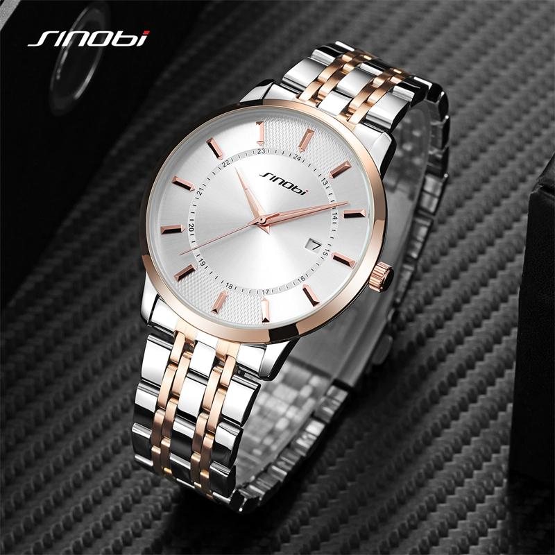 SINOBI Fashion Men's Watches Original Design Top Luxury Mans Quartz Wristwatches Best Gifts Clock for Husband