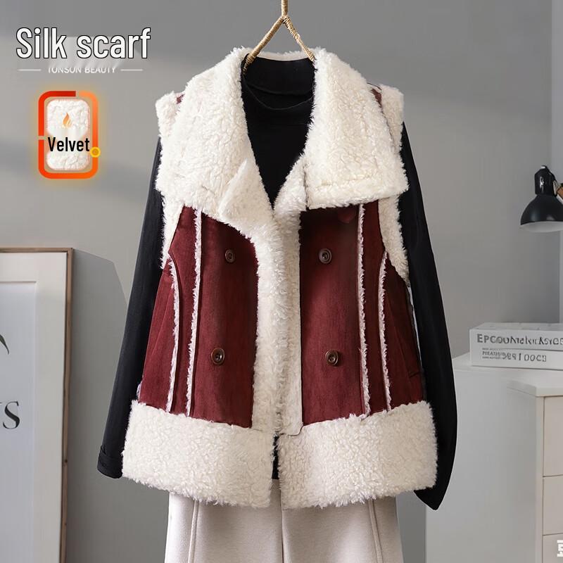 

Женский зимний ретро жилет с лацканами, теплый M