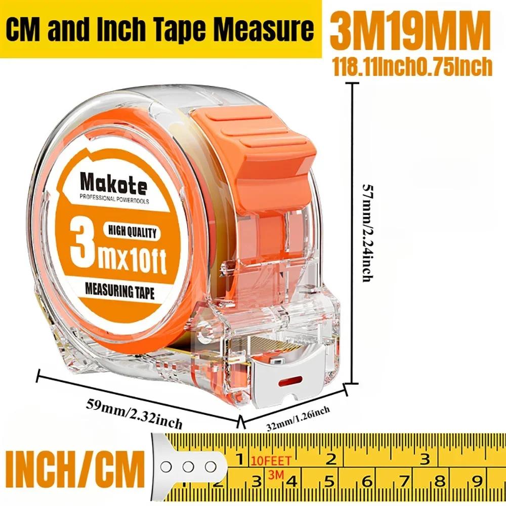 

Прозрачная прецизионная рулетка с двойной шкалой 3/5/7,5 м, выдвижная, утолщенная, измерительные ленты, профессиональные электроинструменты