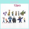 Vibrantes 12 Piezas de Figuras Mini de Zootopia con Judy Hopps y Nick Wilde Para Niños