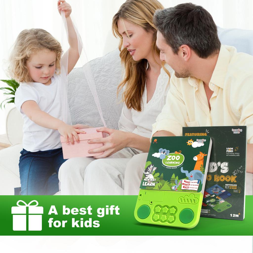 Elektronische Kinder-Hörbücher mit Melodie & Lichtern Schlagzeuggeräuschen Tieren Kognitive Bücher Interaktives Vorschul-Lernspielzeug