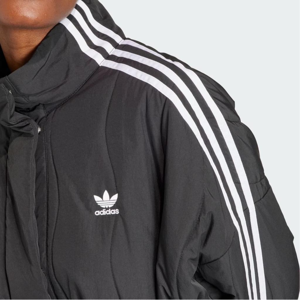 Adidas Originals Adilenium Oversized Jacket With Flap Pockets And Concealed Snap Buttons Women Outerwear Black IV9319