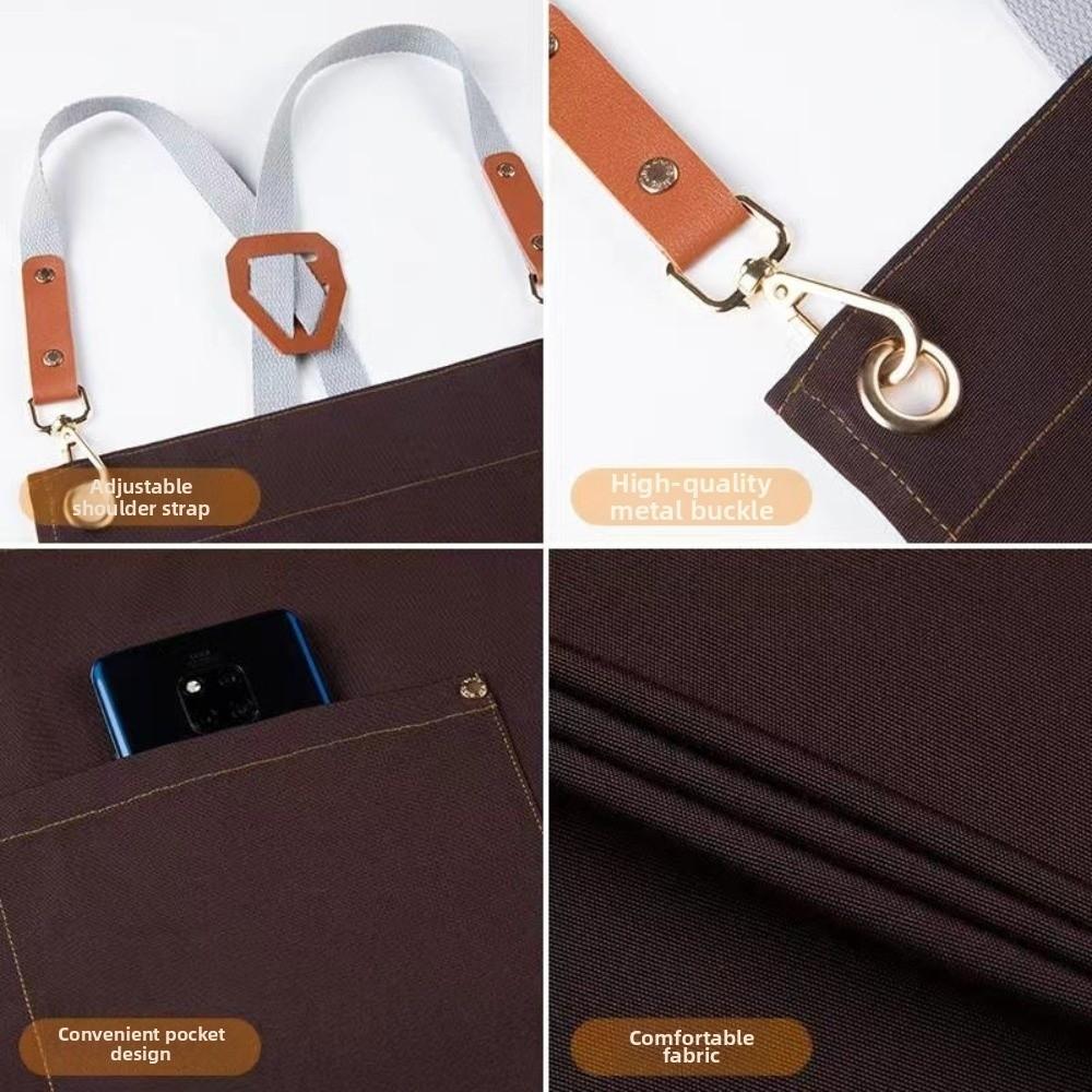 Waterproof Chef's Apron with Pockets Uniform Apron Stylish Work Apron  for restaurants, caf