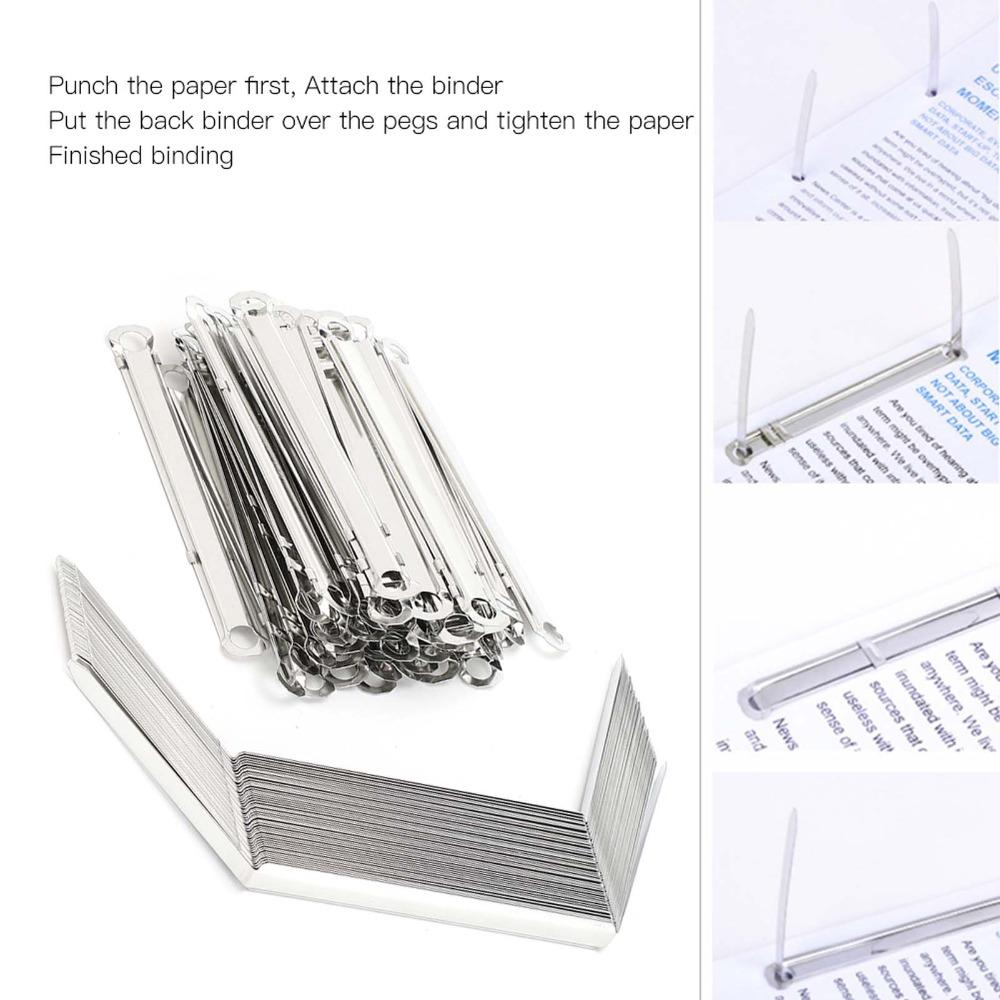 50 Set 80mm Hole Pitch Paper Fasteners 2-Hole File Fasteners Binding Clamp  Document Organizer