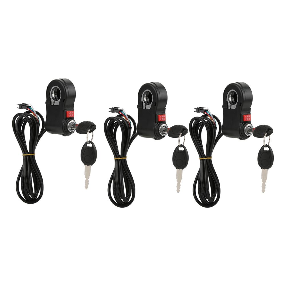 3pcs Handlebar Switch On Off Button 3 Speed Position with Lock Parts for Electric Bike