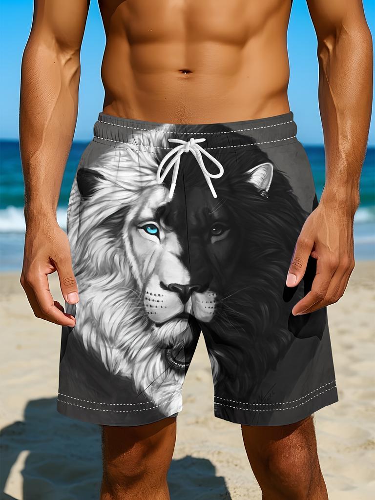Sommer Strandstil 3D Printet Løse Plus Size Hurtigtørrende Shorts