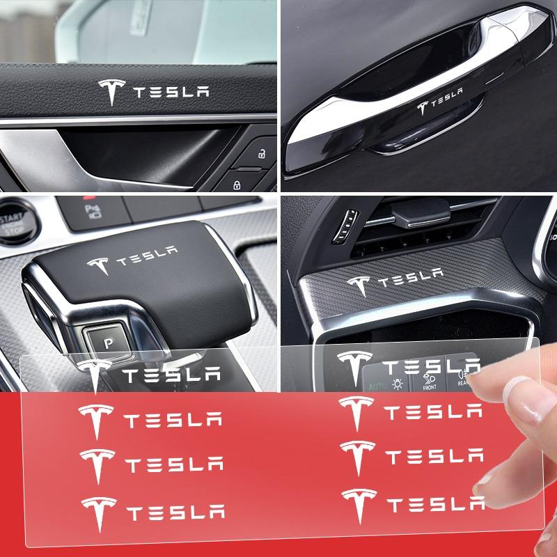 2/5/10Pcs Car Interior Random Stickers Car Steering Wheel Emblem Styling For Tesla Model 3 Model X S 2016-2023  Model Y Decals TM3 TMX