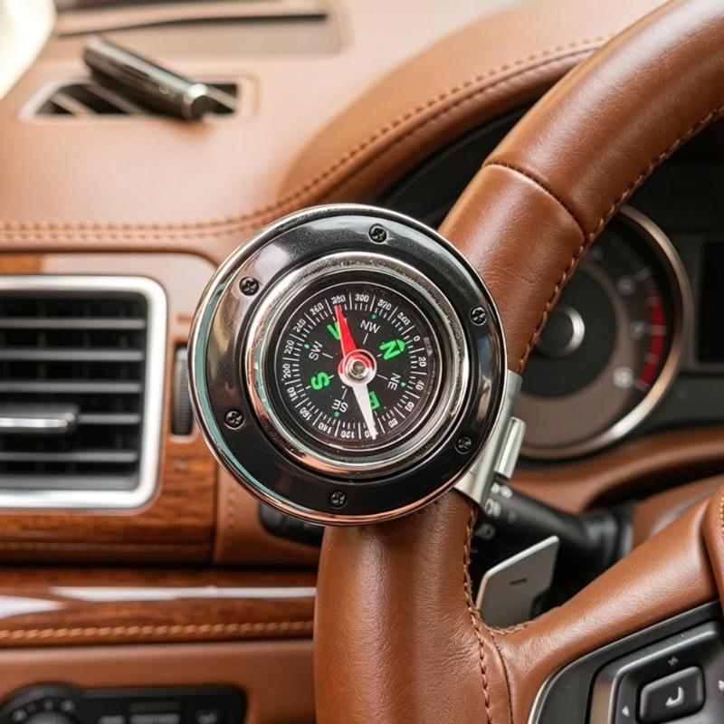 Strong Plastic & Iron Steering Wheel Knob with Integrated Navigator Ergonomic Steering Wheel Spinner for Smooth Control