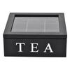 Vintage Wooden Tea Box 9 Grids Jewelry Organizer Display Case with Clear Lid for Coffee Tea Bags Storage Home Desktop Decor