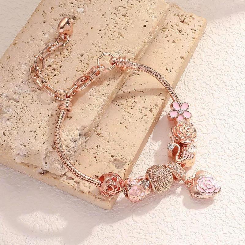 Panjia Bracelet Stylishdiy Beaded Bracelet Copper Alloy Multi-element Rhinestone Fashiontrendy Women's Bracelet