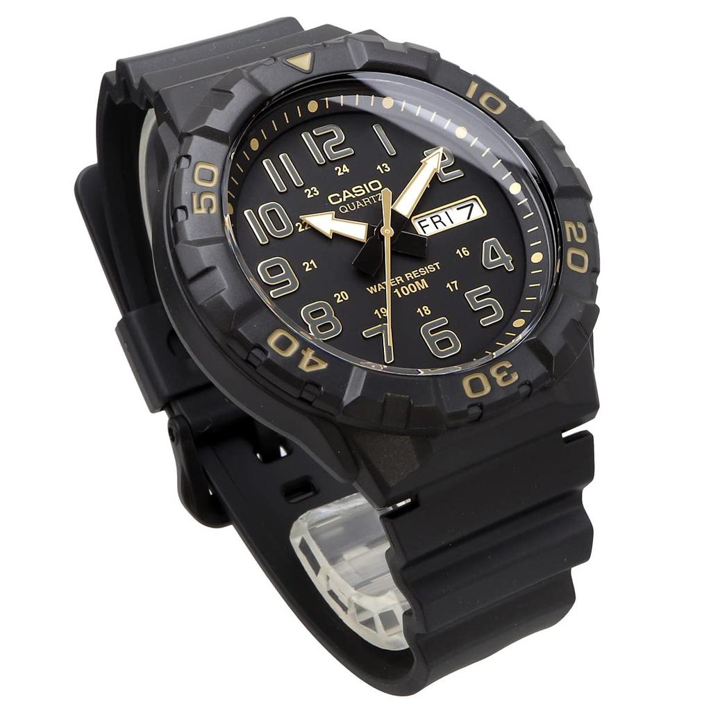Casio Standard Big Face Quartz Watch MRW-210H-1A2V Men's Black and Gold [Imported]