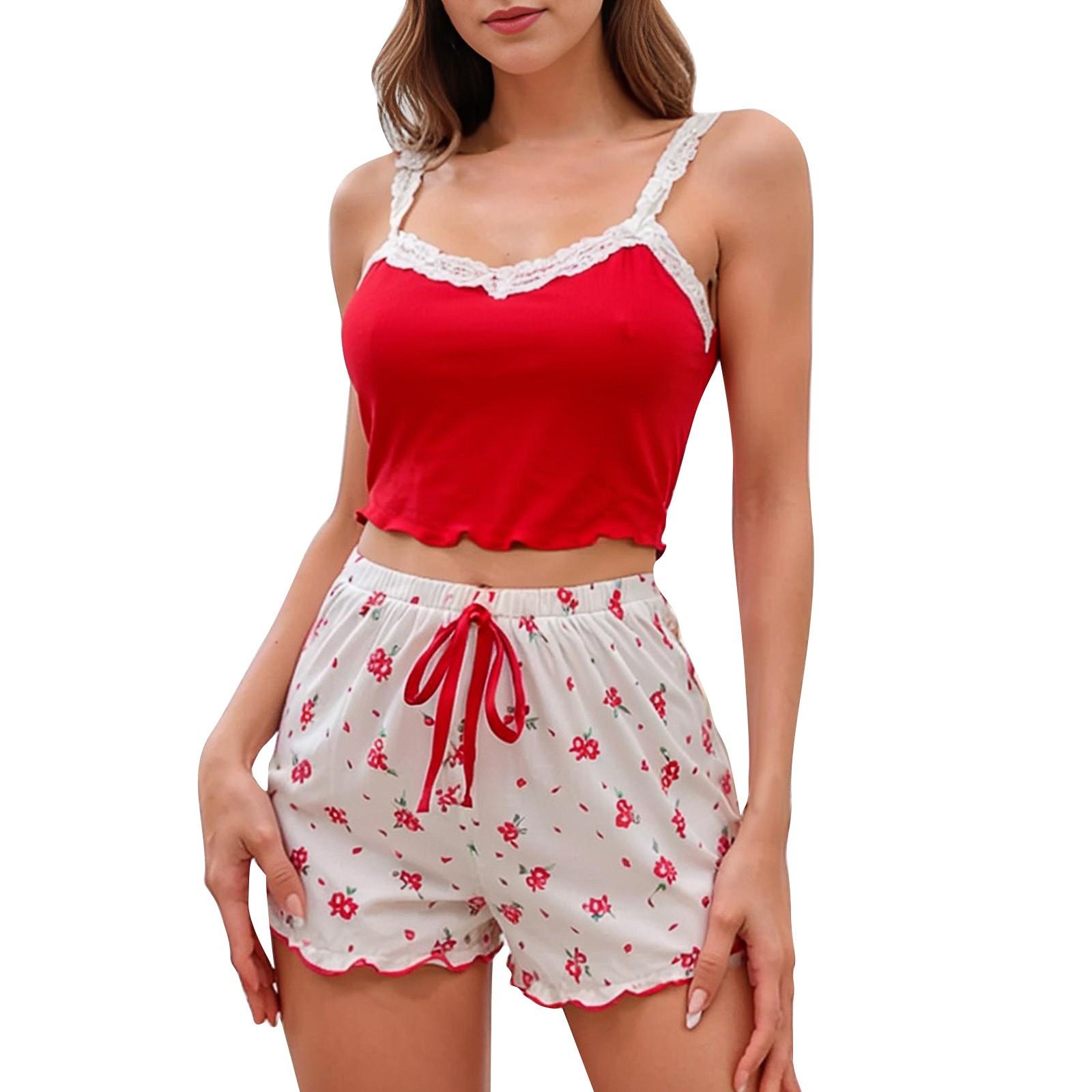 

Женский повседневный кружевной кружевной жилет-пижама для дома, комплект из жилета и пижамы для дома M