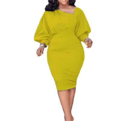Long Sleeve Slim-Fit Sheath Professional Temperament Dress Office Ol Temperament Commute